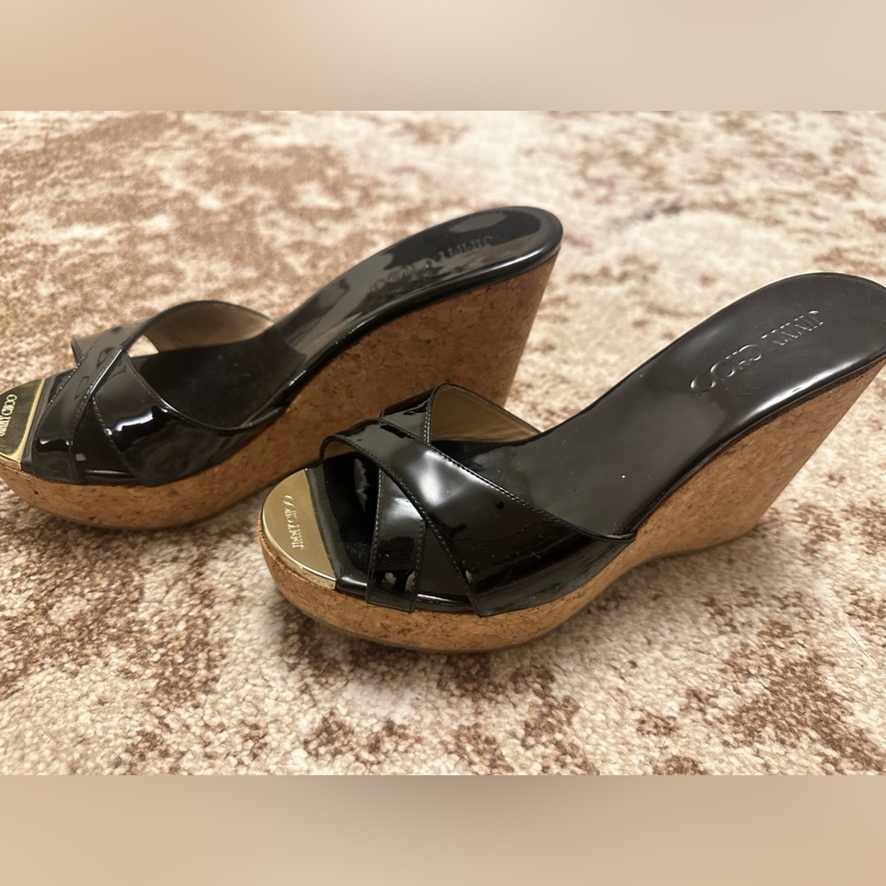 Jimmy choo wedges slide black